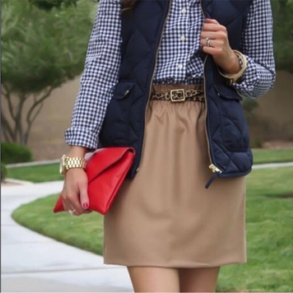 J. CREW Factory Wool Blend Paper bag Waist Size 0 Sidewalk Skirt Pockets Preppy